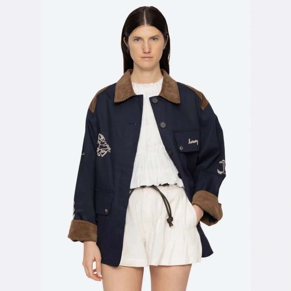 Sea New York NWOT Casual Clyde Barn Jacket in Blue - Picture 3 of 14